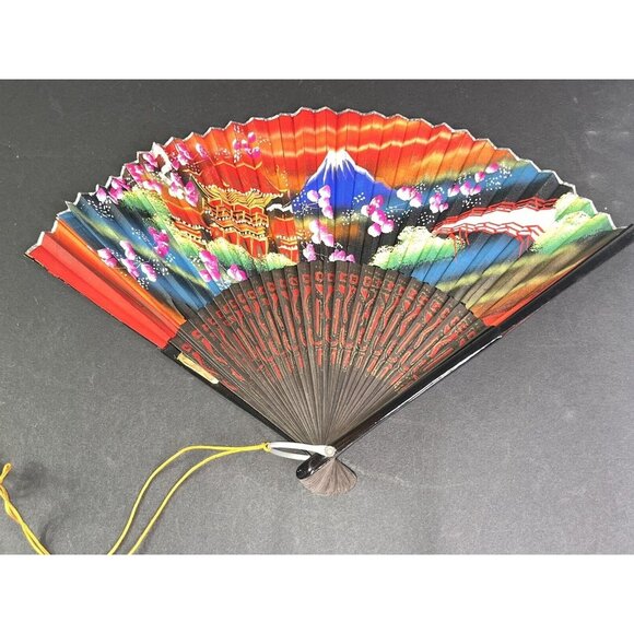 Japanese Chopsticks In Red Enamel Case Boxed Fan Original 2 Set Tachikawa Japan - Picture 3 of 16